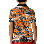 Wests Tigers Rugby Kid Polo Shirt Graffiti Typography Urban Camo Abstract Street Style