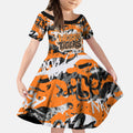Wests Tigers Rugby Kid Short Sleeve Dress Graffiti Typography Urban Camo Abstract Street Style