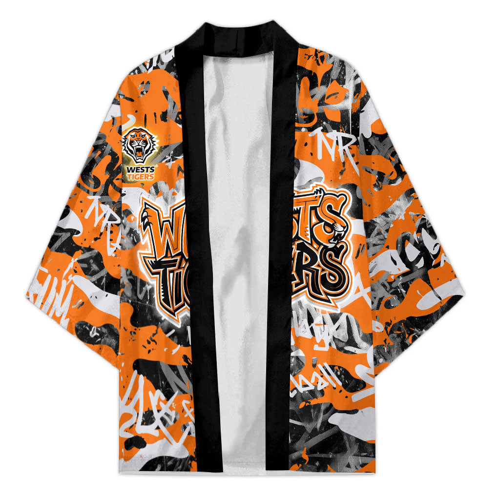 Wests Tigers Rugby Kimono Graffiti Typography Urban Camo Abstract Street Style
