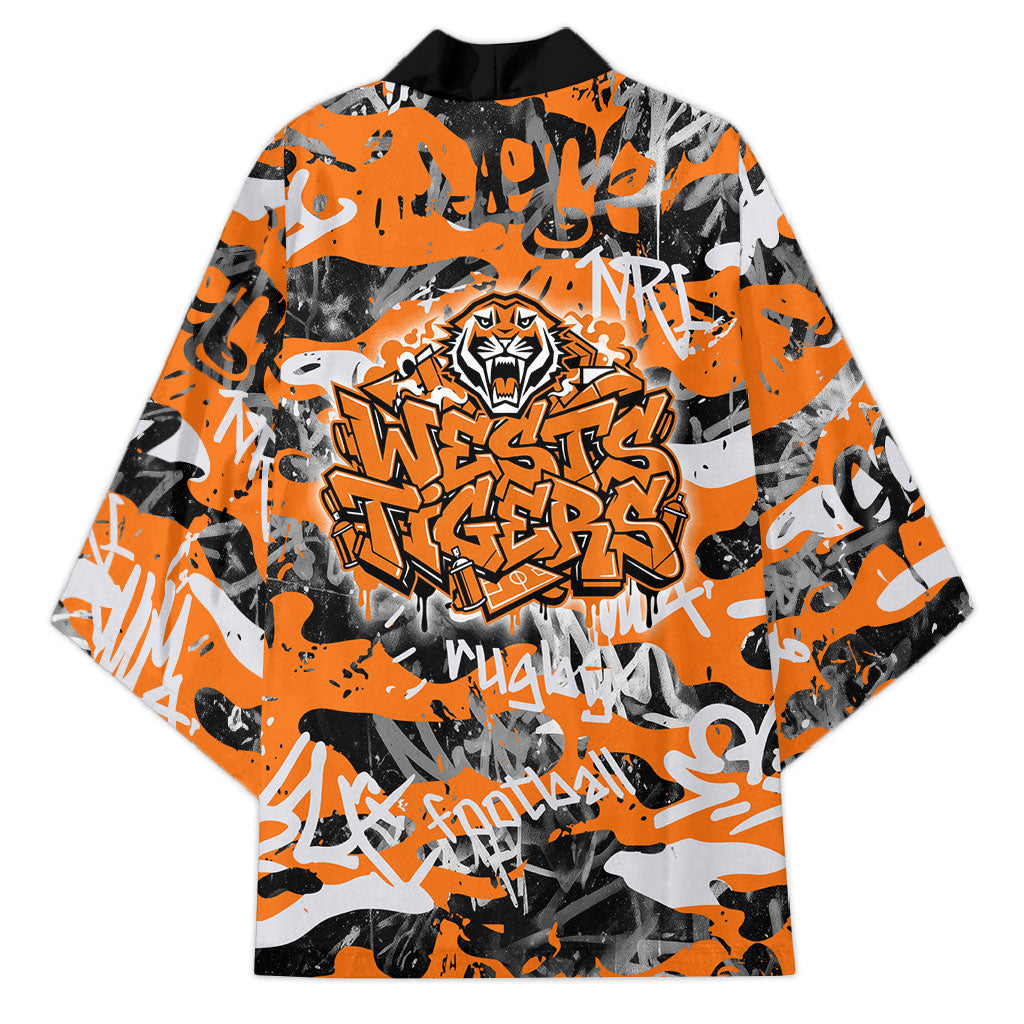 Wests Tigers Rugby Kimono Graffiti Typography Urban Camo Abstract Street Style