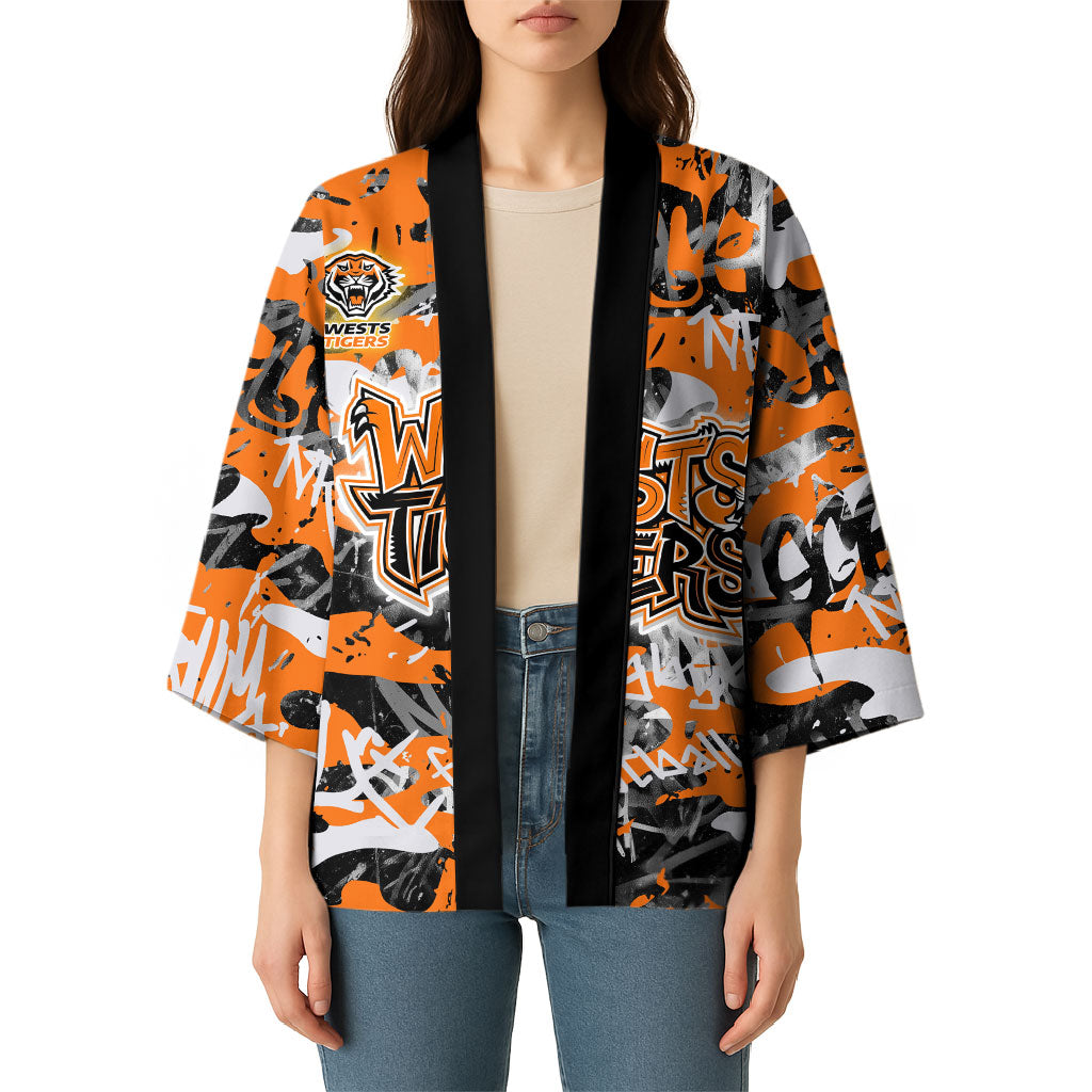 Wests Tigers Rugby Kimono Graffiti Typography Urban Camo Abstract Street Style