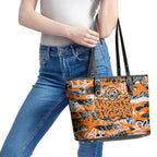 Wests Tigers Rugby Leather Tote Bag Graffiti Typography Urban Camo Abstract Street Style