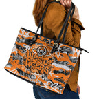 Wests Tigers Rugby Leather Tote Bag Graffiti Typography Urban Camo Abstract Street Style