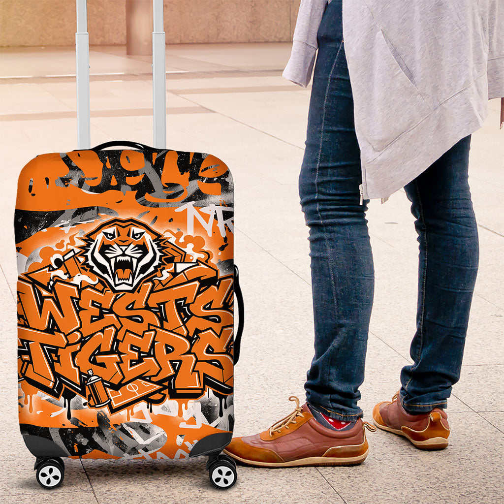 Wests Tigers Rugby Luggage Cover Graffiti Typography Urban Camo Abstract Street Style
