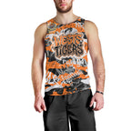 Wests Tigers Rugby Men Tank Top Graffiti Typography Urban Camo Abstract Street Style