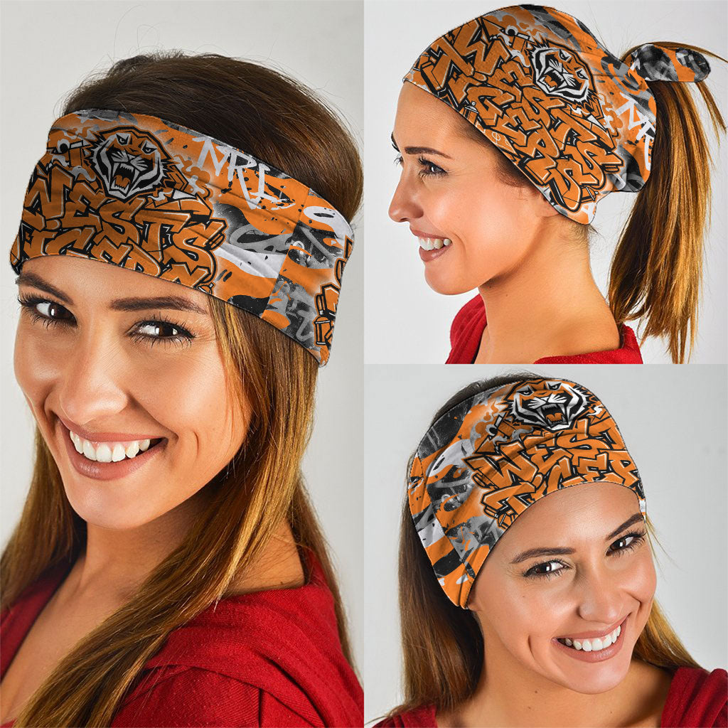 Wests Tigers Rugby Neck Gaiter Graffiti Typography Urban Camo Abstract Street Style