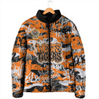 Wests Tigers Rugby Padded Jacket Graffiti Typography Urban Camo Abstract Street Style