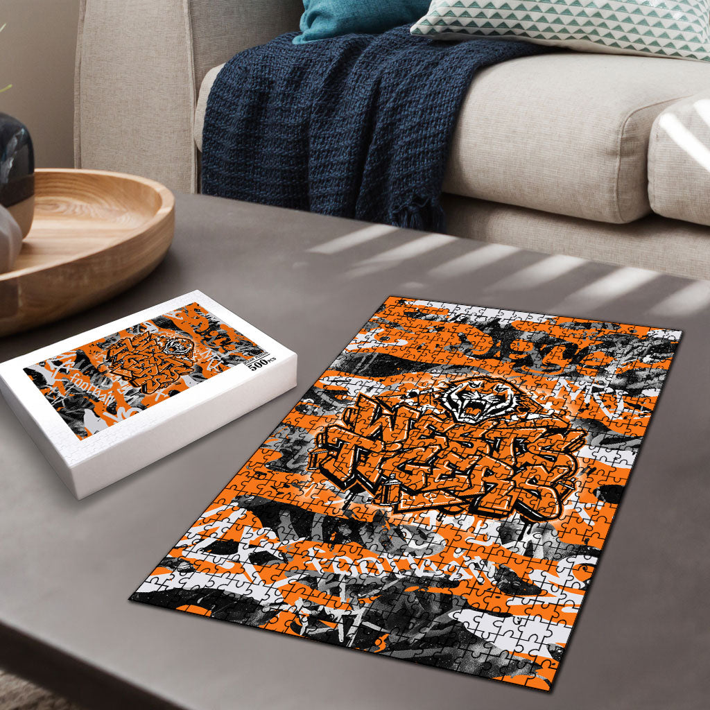 Wests Tigers Rugby Puzzle Graffiti Typography Urban Camo Abstract Street Style