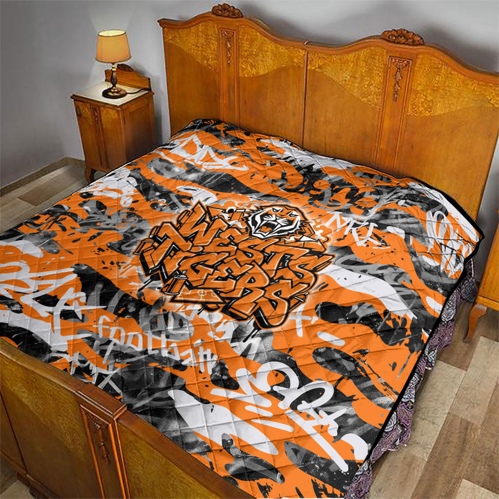 Wests Tigers Rugby Quilt Graffiti Typography Urban Camo Abstract Street Style