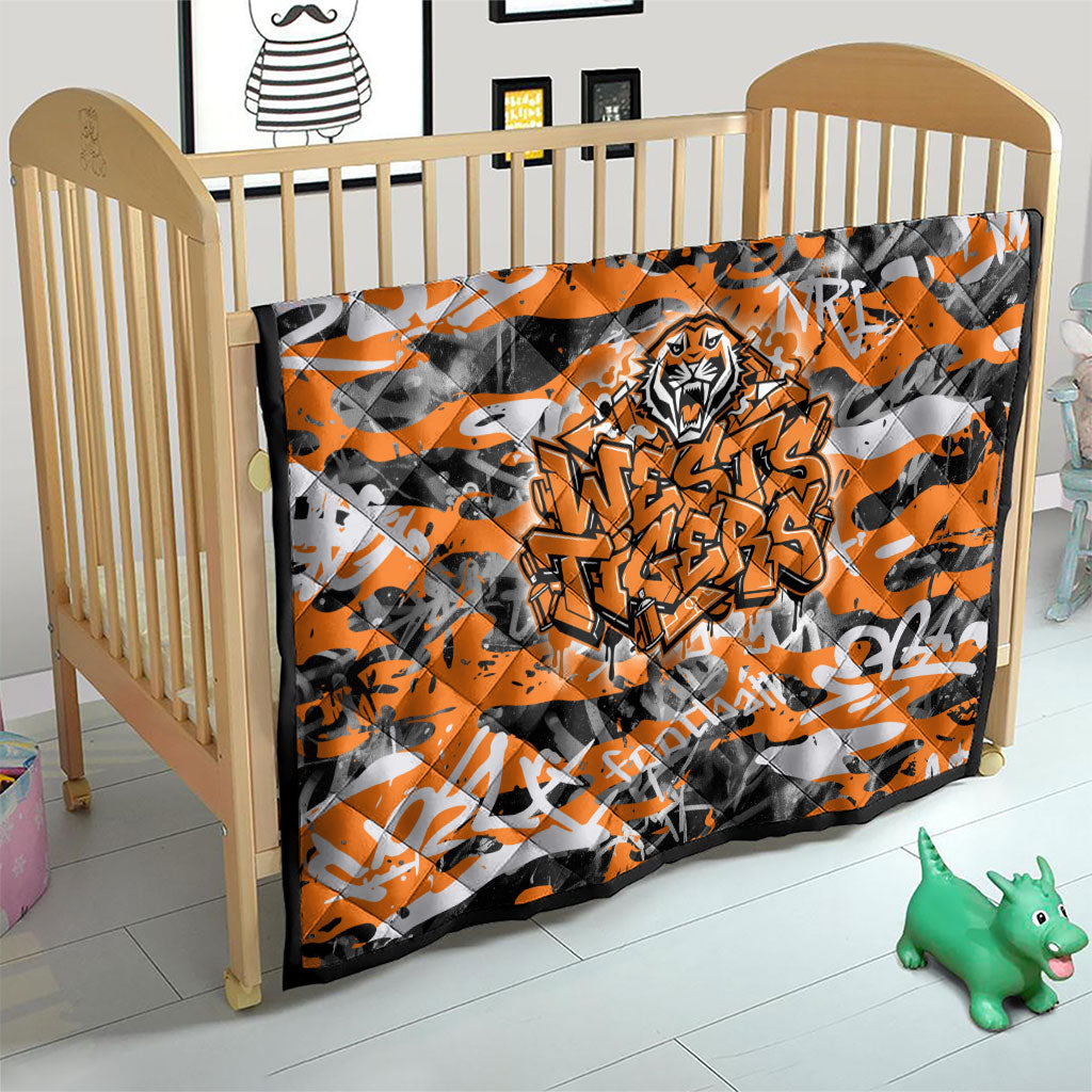 Wests Tigers Rugby Quilt Graffiti Typography Urban Camo Abstract Street Style
