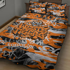 Wests Tigers Rugby Quilt Bed Set Graffiti Typography Urban Camo Abstract Street Style