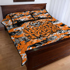 Wests Tigers Rugby Quilt Bed Set Graffiti Typography Urban Camo Abstract Street Style