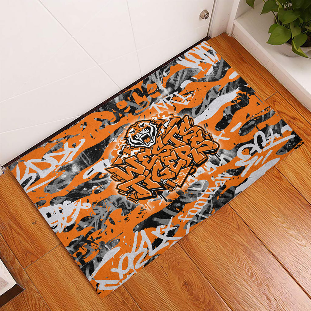 Wests Tigers Rugby Rubber Doormat Graffiti Typography Urban Camo Abstract Street Style