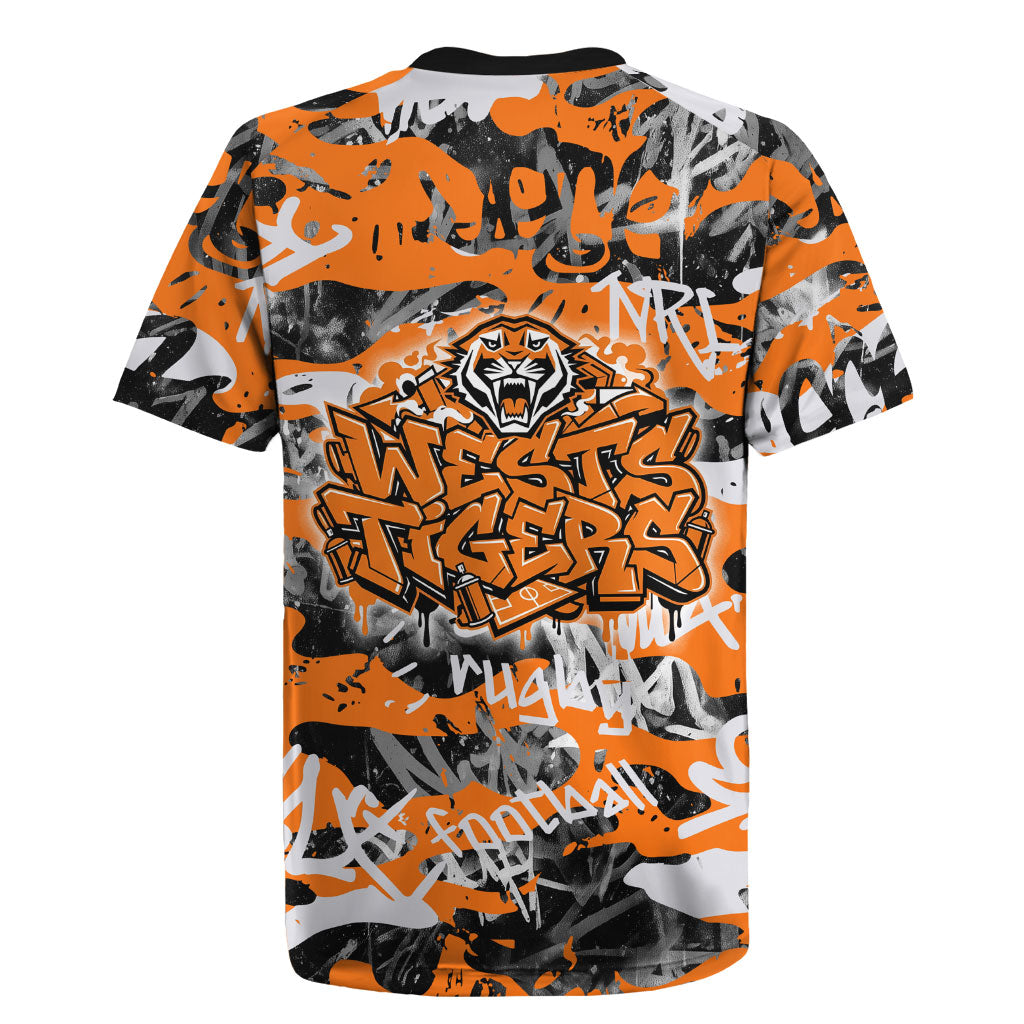 Wests Tigers Rugby Rugby Jersey Graffiti Typography Urban Camo Abstract Street Style