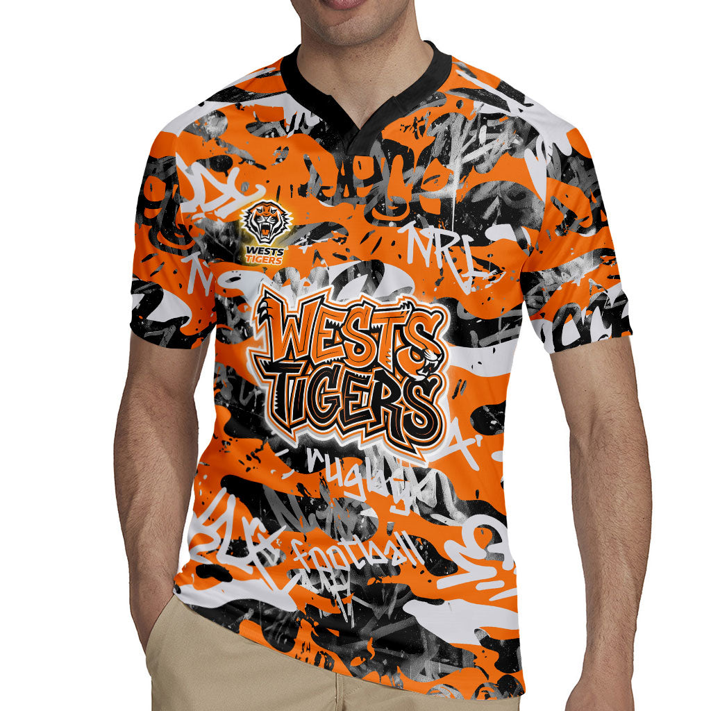 Wests Tigers Rugby Rugby Jersey Graffiti Typography Urban Camo Abstract Street Style
