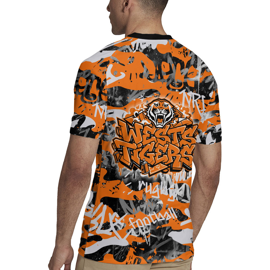 Wests Tigers Rugby Rugby Jersey Graffiti Typography Urban Camo Abstract Street Style