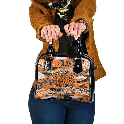 Wests Tigers Rugby Shoulder Handbag Graffiti Typography Urban Camo Abstract Street Style