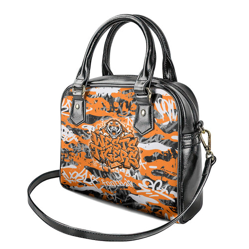 Wests Tigers Rugby Shoulder Handbag Graffiti Typography Urban Camo Abstract Street Style