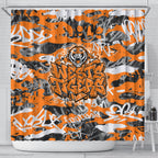 Wests Tigers Rugby Shower Curtain Graffiti Typography Urban Camo Abstract Street Style