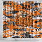 Wests Tigers Rugby Shower Curtain Graffiti Typography Urban Camo Abstract Street Style
