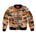 Wests Tigers Rugby Sleeve Zip Bomber Jacket Graffiti Typography Urban Camo Abstract Street Style