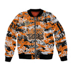 Wests Tigers Rugby Sleeve Zip Bomber Jacket Graffiti Typography Urban Camo Abstract Street Style