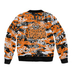 Wests Tigers Rugby Sleeve Zip Bomber Jacket Graffiti Typography Urban Camo Abstract Street Style
