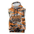 Wests Tigers Rugby Sleeveless Hoodie Graffiti Typography Urban Camo Abstract Street Style