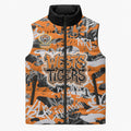 Wests Tigers Rugby Sleeveless Puffer Jacket Graffiti Typography Urban Camo Abstract Street Style