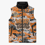 Wests Tigers Rugby Sleeveless Puffer Jacket Graffiti Typography Urban Camo Abstract Street Style