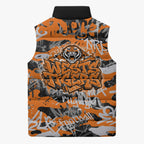Wests Tigers Rugby Sleeveless Puffer Jacket Graffiti Typography Urban Camo Abstract Street Style