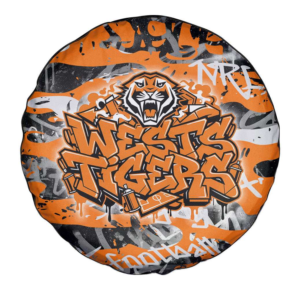 Wests Tigers Rugby Spare Tire Cover Graffiti Typography Urban Camo Abstract Street Style
