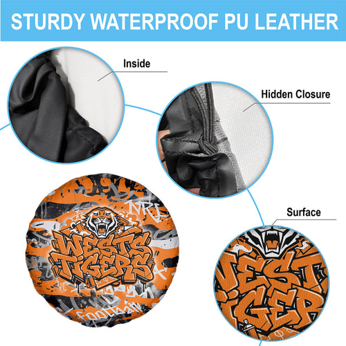 Wests Tigers Rugby Spare Tire Cover Graffiti Typography Urban Camo Abstract Street Style