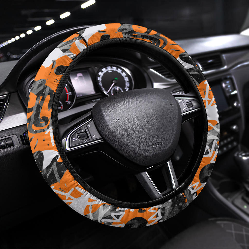 Wests Tigers Rugby Steering Wheel Cover Graffiti Typography Urban Camo Abstract Street Style