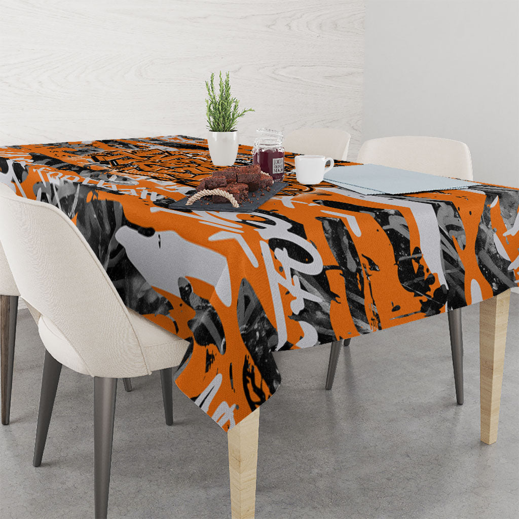 Wests Tigers Rugby Tablecloth Graffiti Typography Urban Camo Abstract Street Style