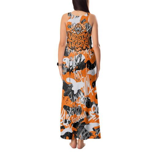 Wests Tigers Rugby Tank Maxi Dress Graffiti Typography Urban Camo Abstract Street Style