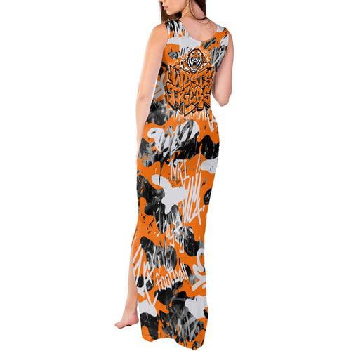 Wests Tigers Rugby Tank Maxi Dress Graffiti Typography Urban Camo Abstract Street Style