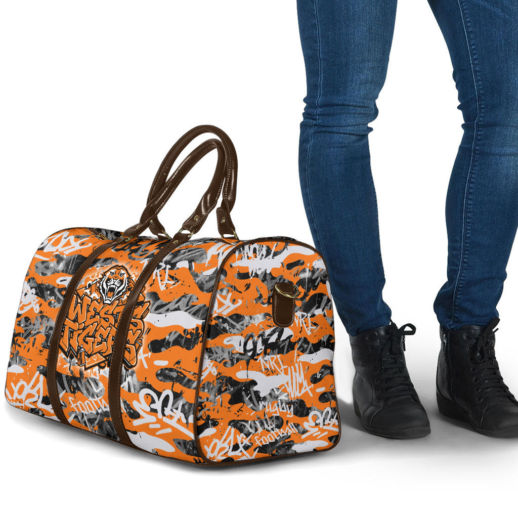 Wests Tigers Rugby Travel Bag Graffiti Typography Urban Camo Abstract Street Style