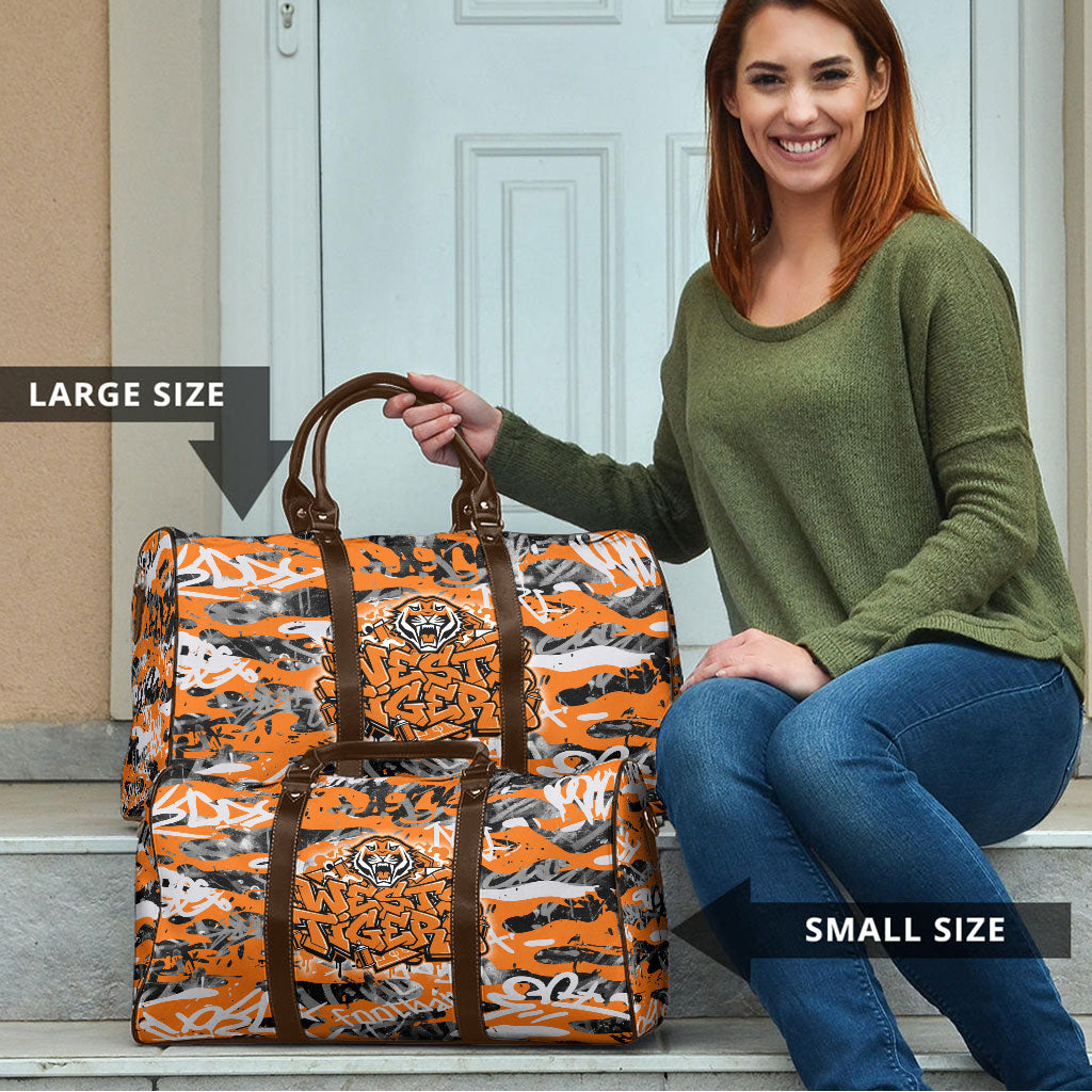 Wests Tigers Rugby Travel Bag Graffiti Typography Urban Camo Abstract Street Style