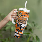 Wests Tigers Rugby Tumbler With Handle Graffiti Typography Urban Camo Abstract Street Style
