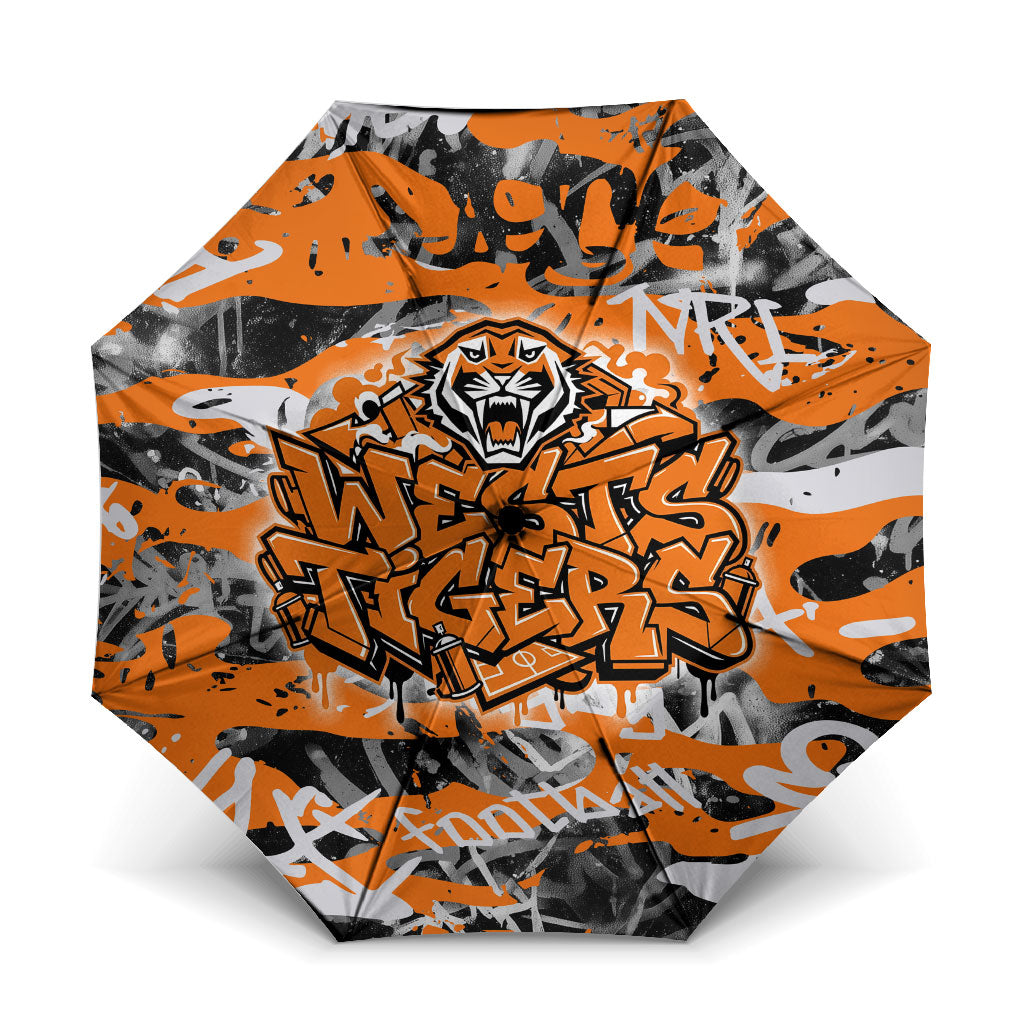 Wests Tigers Rugby Umbrella Graffiti Typography Urban Camo Abstract Street Style
