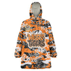 Wests Tigers Rugby Wearable Blanket Hoodie Graffiti Typography Urban Camo Abstract Street Style