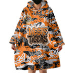 Wests Tigers Rugby Wearable Blanket Hoodie Graffiti Typography Urban Camo Abstract Street Style