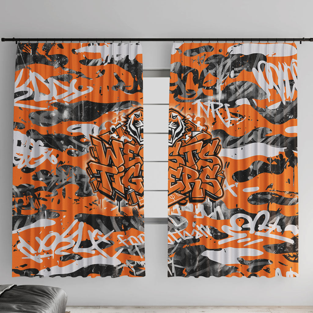 Wests Tigers Rugby Window Curtain Graffiti Typography Urban Camo Abstract Street Style