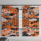 Wests Tigers Rugby Window Curtain Graffiti Typography Urban Camo Abstract Street Style
