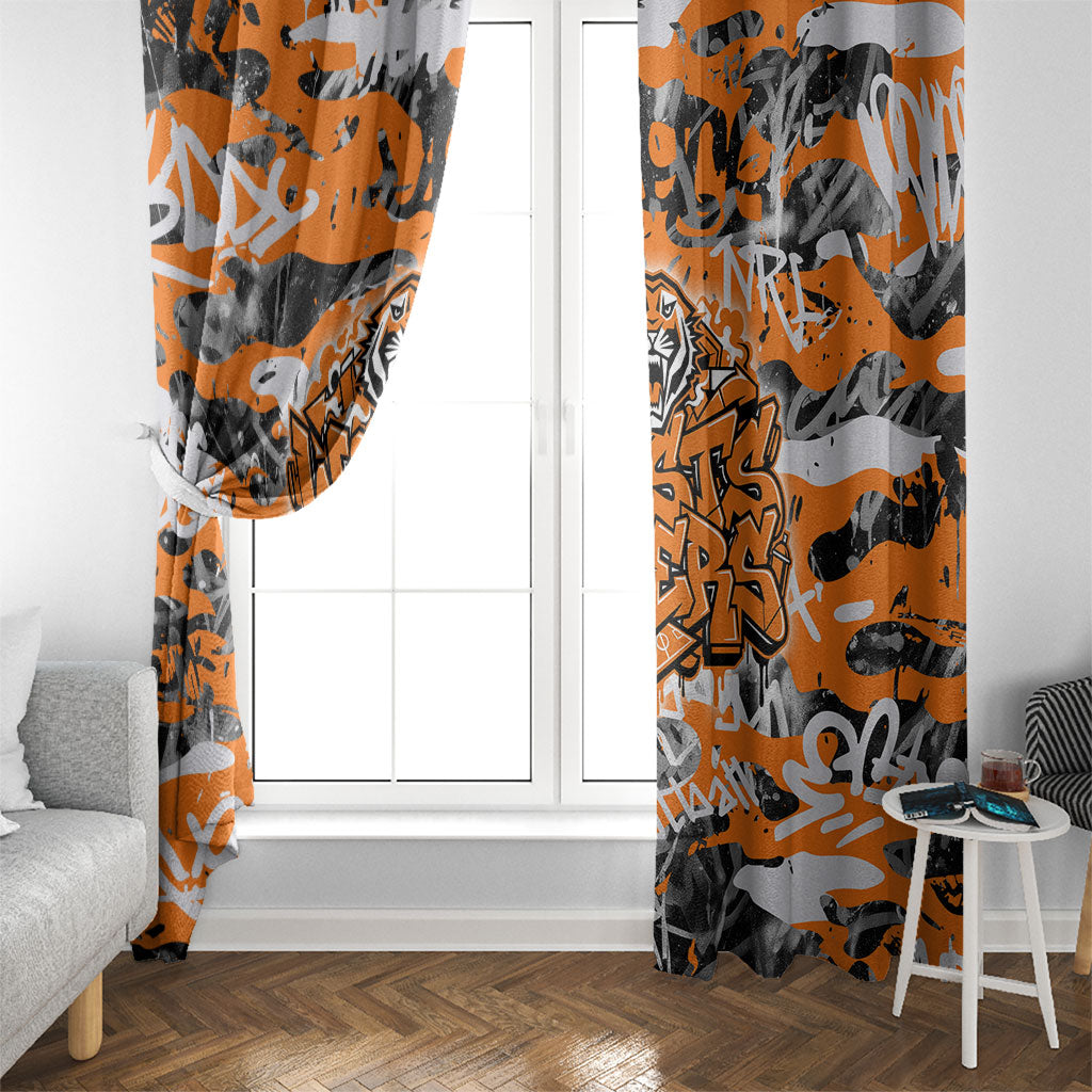 Wests Tigers Rugby Window Curtain Graffiti Typography Urban Camo Abstract Street Style