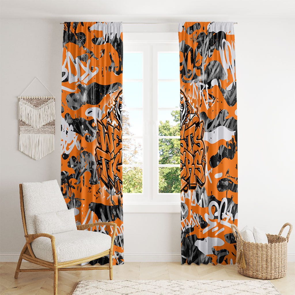 Wests Tigers Rugby Window Curtain Graffiti Typography Urban Camo Abstract Street Style