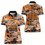 Wests Tigers Rugby Women Polo Shirt Graffiti Typography Urban Camo Abstract Street Style
