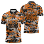 Wests Tigers Rugby Zipper Polo Shirt Graffiti Typography Urban Camo Abstract Street Style
