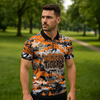 Wests Tigers Rugby Zipper Polo Shirt Graffiti Typography Urban Camo Abstract Street Style